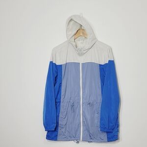 Old Navy NEW Active GO-H20 Blue White Activewear Lightweight Hoodie Track Coat L